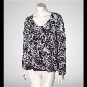 NY Collection Chiffon Layered Look Tunic Top S